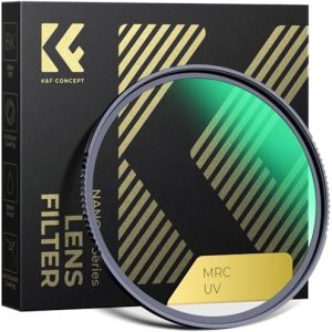 K&F CONCEPT 77mm MC UV Protection Filter with 28 Multi-Layer Coatings HD/Hydrophobic/Scratch Resistant Ultra-Slim UV Filter for 77mm Camera Lens (Nano-X Series)
